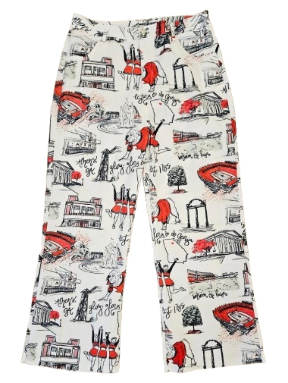 Georgia Bulldogs Pants Athens GA UGA Game Day Novelty Print Statement Pants